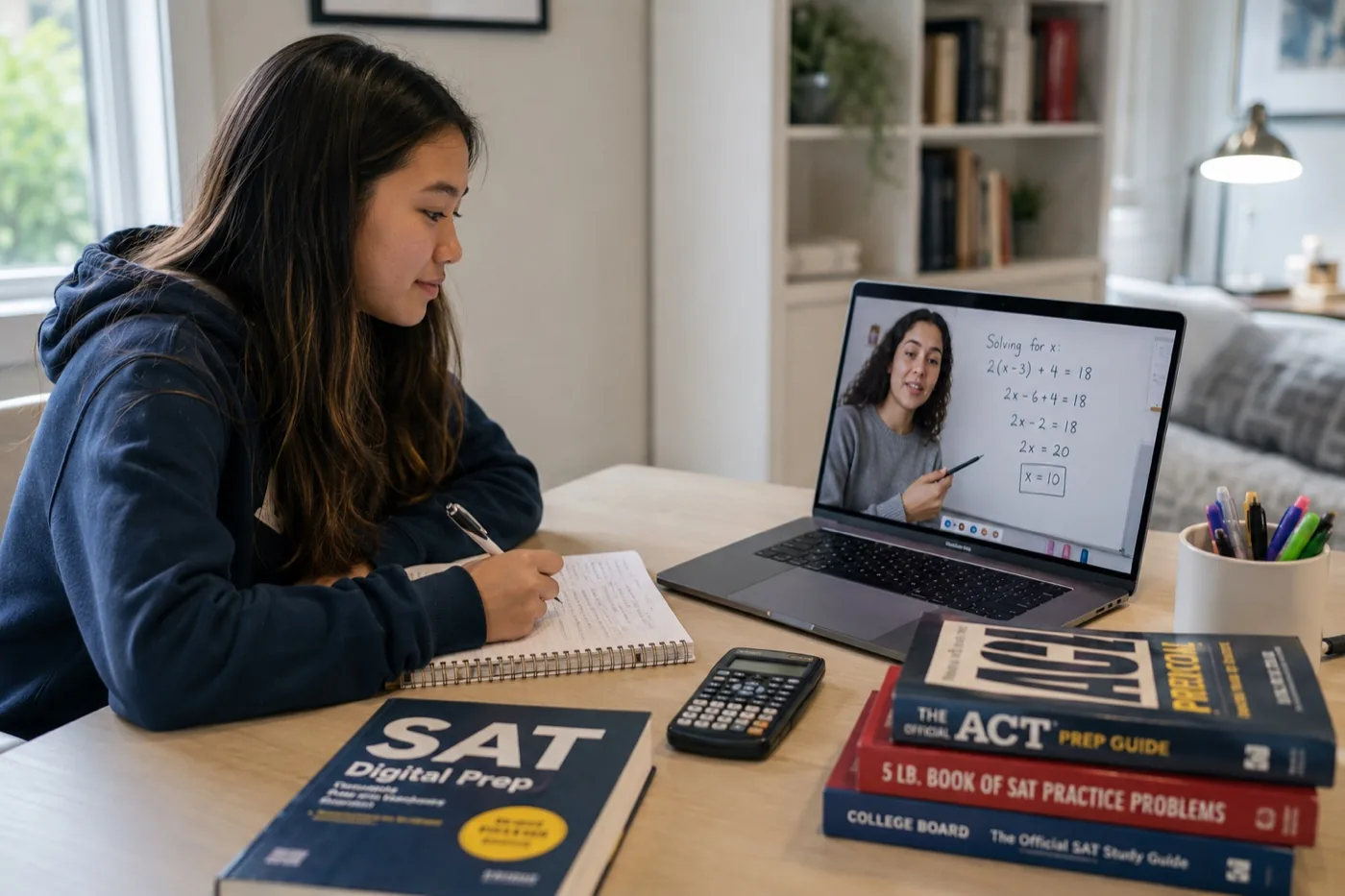 A student preparing for the SAT and ACT with a High Performance tutor